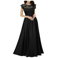 Šifonska haljina šifonske šivanje čipke haljina djeveruševe večernje haljine žene pamučne haljine crne