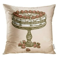 Ružičasta ruka od jagoda za jagode svježe bobice tanjir boja graviranje bacaju jastučnicu za jastuk