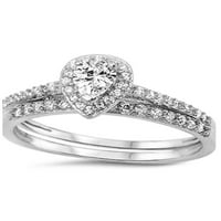 Njegov i njezin halo stil vjenčanog prstena koji odgovaraju vjenčanim bendovima za njega i njene