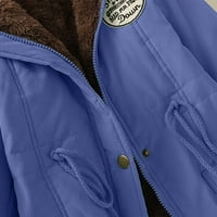Dyfzdhu Žene zadebljani zimski kaput topla trendy kašmirska jakna plus veličina dugih rukava