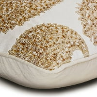 Bacite jastuk za jastuk, Ivory & Gold 24 X24 navlake za jastuče, svilene jastuke za bacanje i perla