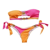 MUBINEO Women Bikini set, kontrastna grudnjaka na kaiševima bez remena sa niskim strukom kupaćim kostima