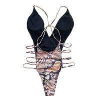 Finelylove ženski kupaći kostim Tummy prikrivajući grudnjak u obliku grudnjaka bikini ružičasta L