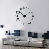 Frameless DIY zidni sat, veliki moderni 3D zrcalni zidni sat Naljepnica DIY Clock Kit za kućni dnevni