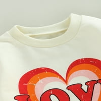 Wybzd novorođenče devojčice Valentinovo dnevno odijelo srce za štampanje dukserica za rubnjak za romper