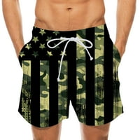 Veliki i visoki punje za plivanje za muškarce Dan nezavisnosti Striped zastava Shorts Elastične struke