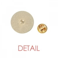 Simbol tipkovnice D Art Deco modni okrugli metalni zlatni pin broš snimka