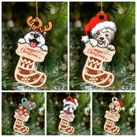 Cuoff Decor Decor kupaonica Dekor zidnog dekor Dog Ornament Božićno drvce Drveni viseći privjesak, smiješni ukras, Xmas Ation, ljubavnik Početna Dekor