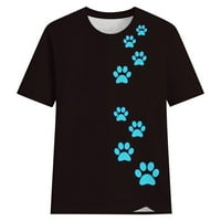 Grafička bluza za mačku i leptir Ljetne majice kratkih rukava za žene okrugla vrata za djevojke Soft