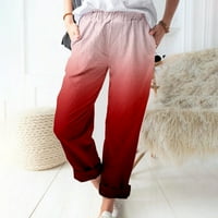 Ženske tiskane pamučne i posteljine Casual Modne hlače Radne pantalone za žene plus veličina vježbanje