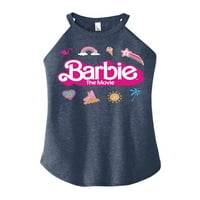 Barbie Film - Ikone logotipa filma - Juniors High Neck Tank Top