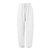 Kali_store Ženske pantalone Ženske planinarske hlače za snijeg Prozračne skijaške hlače obložene hlače bijela, 60-67,5kg