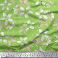 Soimoi zelena pamučna kambrična tkaninska točka i cvjetno tiskano tkaninsko dvorište široko