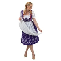 Dirndl Trachten Haus Long German Oktoberfest Dirnddl Pamučna haljina za žene i djevojke - ljubičaste