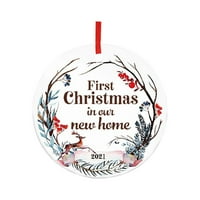 DaiosportSwear Clearance New Home Božićni ukras, prvi ukras u našem novom kućnom ukrasu, porodičnim