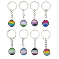 Set Rainbow Nakit Lezbijski lančani ključ za prste LGBT Metalni ključni prstenovi