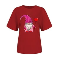 Fanxing Clearance Love Heart Tops za žene Slatke grafičke tiske kratkih rukava Majice za odmor pulover