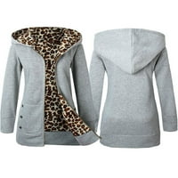 Zimski kaputi za žene dqueduo moda ženska topla lažna jakna zimske leopard dugih rukava odjeća za žene