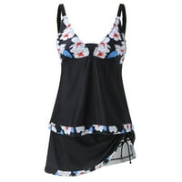 Womens Bikini set kupaćih kostimi plus veličina Pritisnite visoke cvjetne vrhove visokog struka i plivajte
