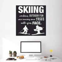 Kucanje stabala Skijanje Skijanje Skijativacija Citat Zidna naljepnica Art Decal za djevojke Dječačka