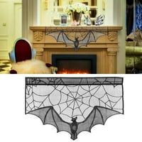 Hemoton Halloween Kamin Krpom DECOR BAT SPIDER Web čipka peći za peć za dnevnu sobu Kamin