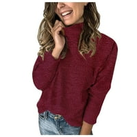 Vedolay Fall džemperi za žene obrezane prugaste džempere preveliki na vrhu vrata s dugim rukavima, m
