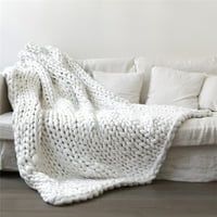 Praktična Chunky pletena vunena čista boja ručni rad vunene kauč na kauč na kauč na kauču