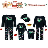 Cathery Family Božićne pidžame Podudaranje dinosaur Reindeer Print Holiday Sleep Set za žene Muška djeca