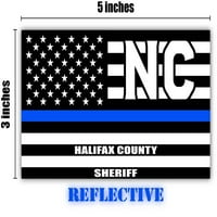 Reflektivna županija Halifa Sjeverna Karolina NC tanka plava linija Stealthy Stara Glory USA Flag