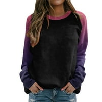 SNGXGN ženski povremeni pulover na dugim rukavima prevelizirani džepnim tunikom vrhom dukseve za žene,