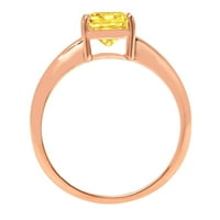 1. CT Briljantni jastuk Cleani simulirani dijamant 18k Rose Gold Solitaire prsten SZ 4.75
