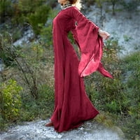 Haljine Vintage čipka za haljinu Renesansa haljina za žene Gotičke haljine haljine crveno-d x-vell