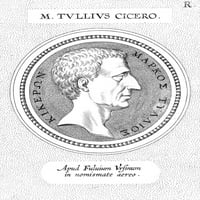 Marcus Tullius Cicero n. Roman orator, državnik i filozof. Graviranje linije, 18. vek. Poster Print