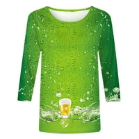 3D grafičke majice za žene, rukavice s rukavima kraljevca za vrat pivo, casual majica Fun majica labava