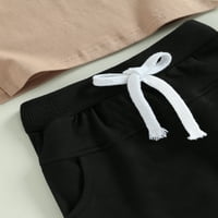 Jaweiwi Baby Boys Shorts Set odjeće, 3T ljetne odjeće kratki rukav V rect Majica s čvrstim bojama sa