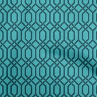 Onuone pamučno kambric Tirkizna plava tkanina Geometrijska šivaća materijal za ispis tkanina sa dvorištem širom