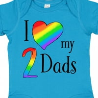 Inktastic volim svoja dva tata - ponos rainbow heart poklon dječji dječak ili dječji bodysuit