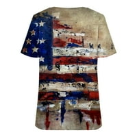 JSAierl Ženska dana za nezavisnost ljetne elegantne majice kratkih rukava Patriotska američka zastava