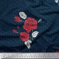 Tkanina pamučna pamučna patch tkanina, lišće i ruža cvijeta štampana tkanina sa dvorištem široko