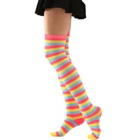 Ženske čarape Šareno pruganje preko koljena topli modne čarape za žene