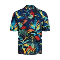 Lovskoo muns dugme dole Ležerne prilike Havajske košulje Ljetne bluze Ispiši plažu tropske cvjetne košulje plave boje