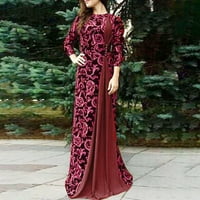 Ženska ženska ženska žena Dubai Arabian Cvjetni print duga haljina muslimanska haljina Islamska duga