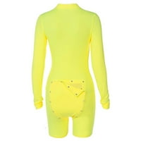 Mishuowi zimska odjeća za žene žensko-montirano funkcionalno dugme za oblikovanje za odrasle Žuto 3xl