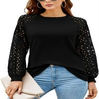 Ženski vrhovi dugih rukava čipke casual labave bluze majice