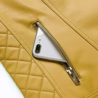 Olyvenn kratak kaput jakna od punog boja kapuljač bez kapuljača sa džepom Slim Fit Women Modni patentni