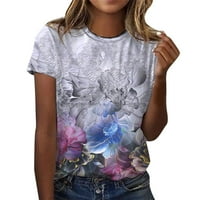 Xiuh ženska majica cvjetna tema slikarska cvjetna grafika okrugli vrat Print Vintage kratke hlače na