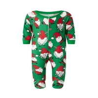 Pudcoco Božićna porodica Podudaranje pidžama set Xmas Drvees Santa uzorak dugih rukava majice hlače