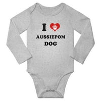 Heart Aussiepom Dog Baby Long Rompers Newbornical odijelo