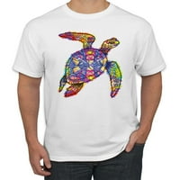 Divlji bobby, šarena duga morska kornjača životinja muške grafičke majice, vintage heather crvena, x-velika