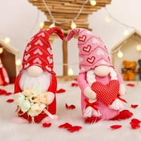 Gnome za Valentinovo, mini punjeni plišani Tomte švedski santa unutarnji ukrasi